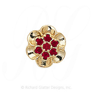 GS038 R - 14 Karat Gold Ruby Slide 